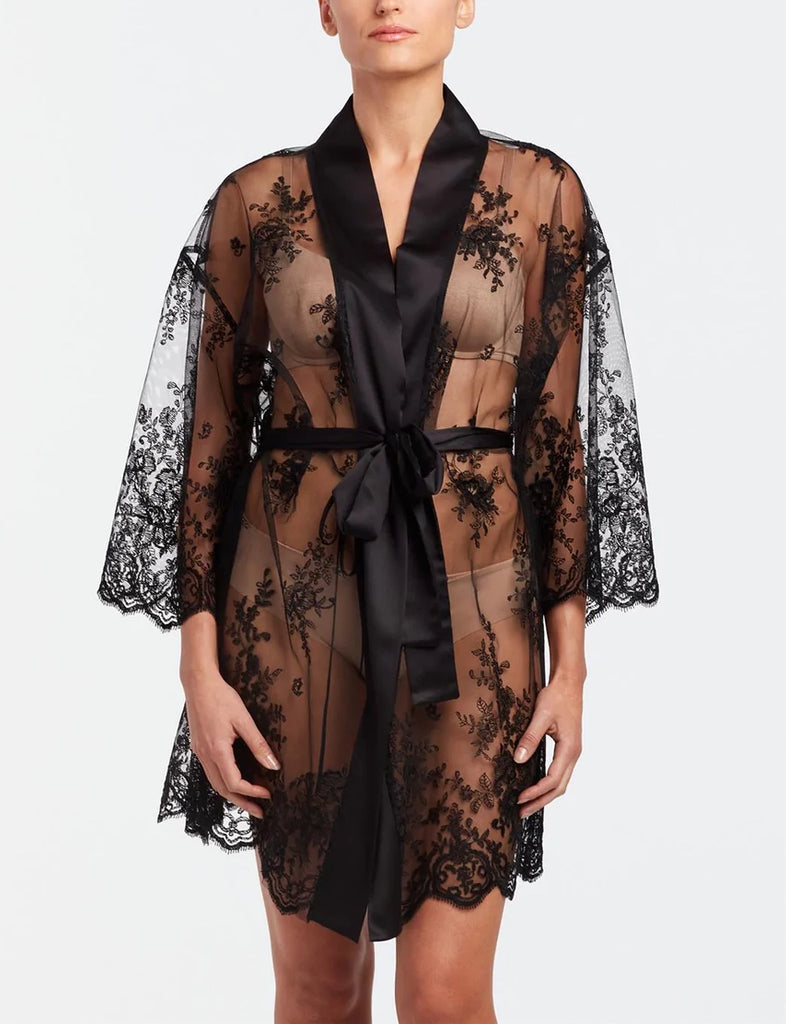 DARLING Lace Robe in Black