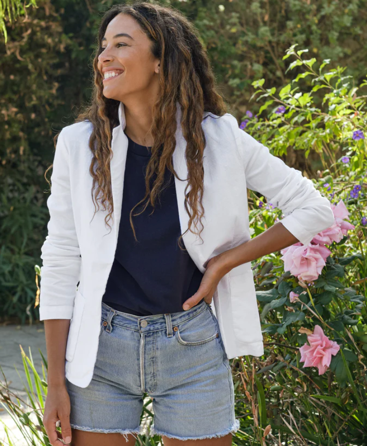 DUBLIN Italian Performance Linen Blazer in White