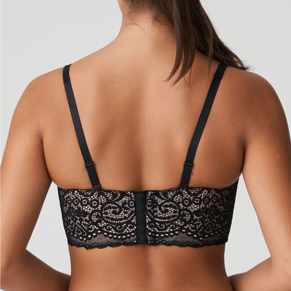 I DO Twist Plunge Longline Bra in Black