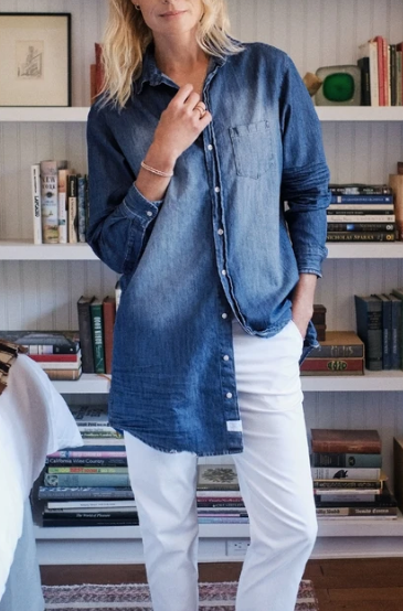 MARY Denim Shirt Dress in Distressed Vintage Wash Christina's Luxuries MARY Denim Shirt Dress in Distressed Vintage Wash Christina's Luxuries