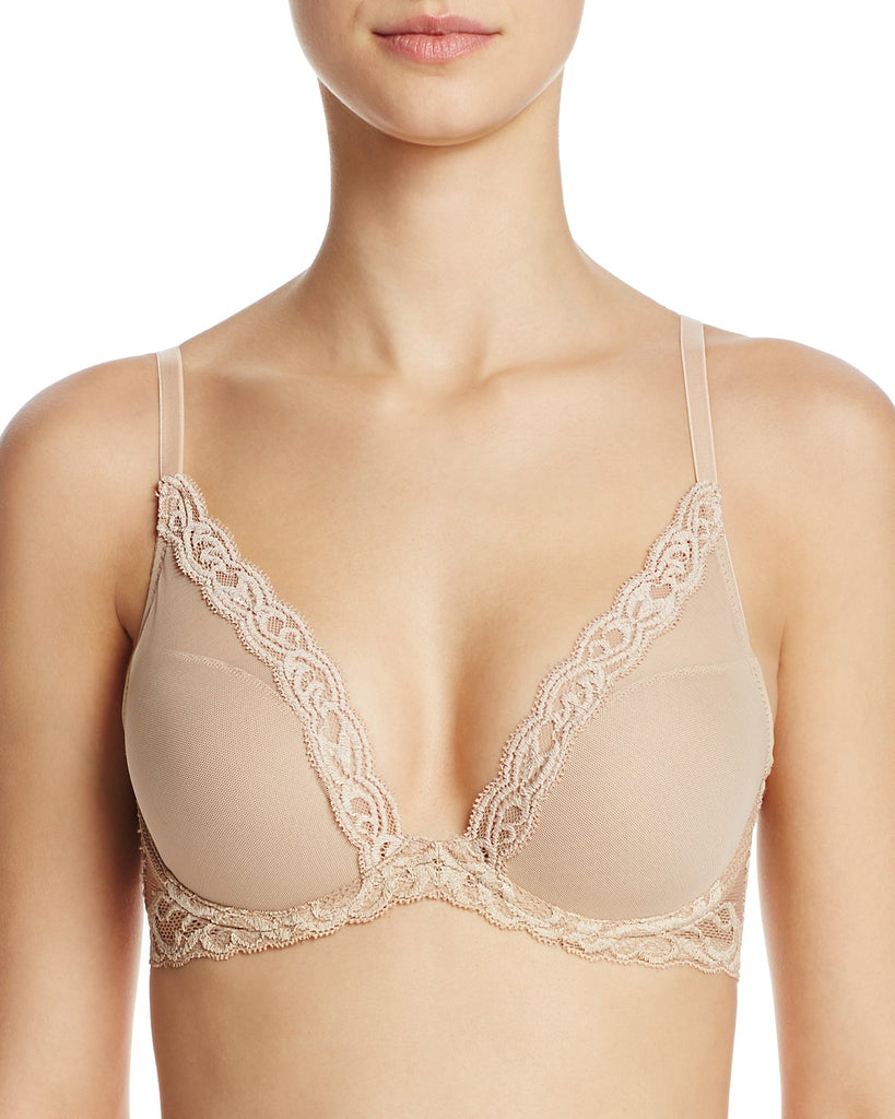 FEATHERS Plunge Bra in Cafe