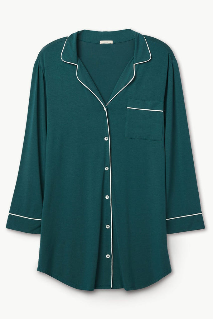 GISELE Sleepshirt in Evergreen/Ivory