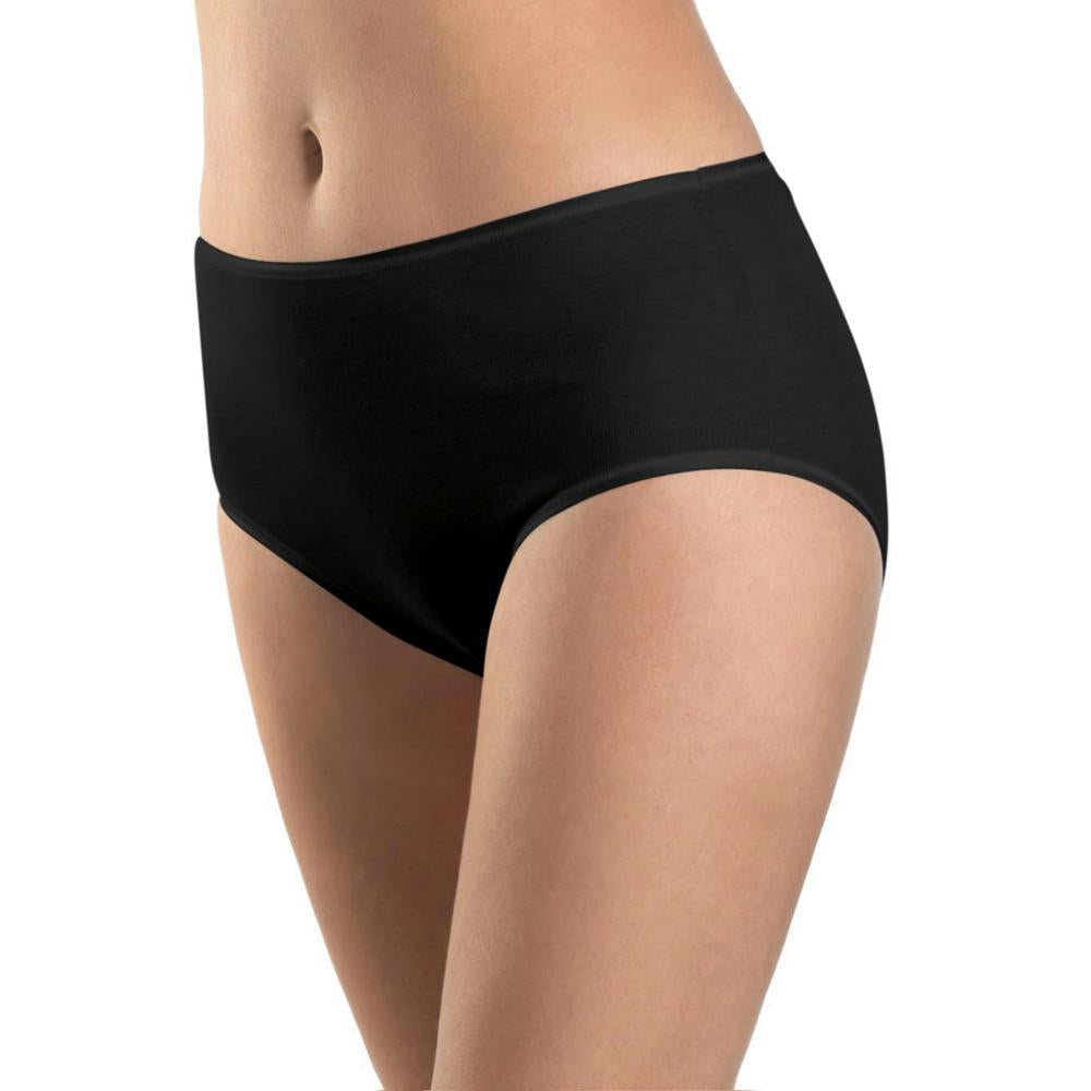 Cotton Seamless Full Brief in Black