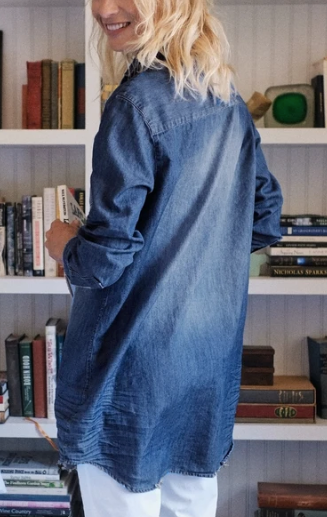 MARY Denim Shirt Dress in Distressed Vintage Wash Christina's Luxuries MARY Denim Shirt Dress in Distressed Vintage Wash Christina's Luxuries
