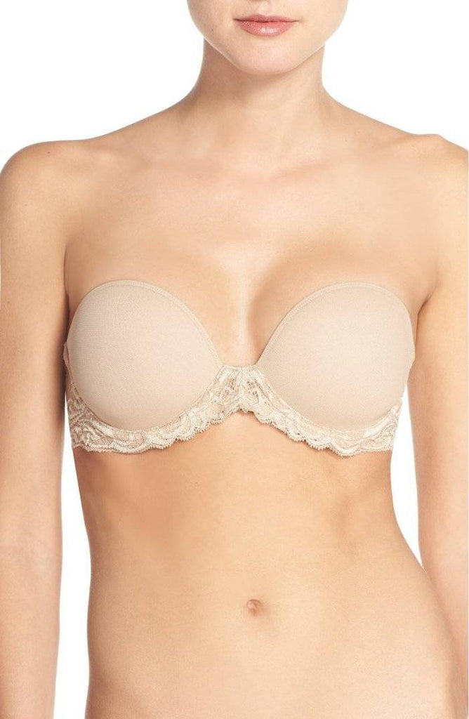 FEATHERS Strapless Convertible Plunge Bra in Cafe