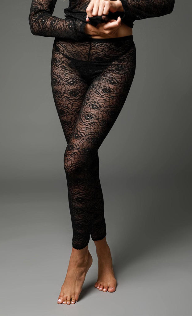 OLIVETTA Stretch Lace Leggings in Black