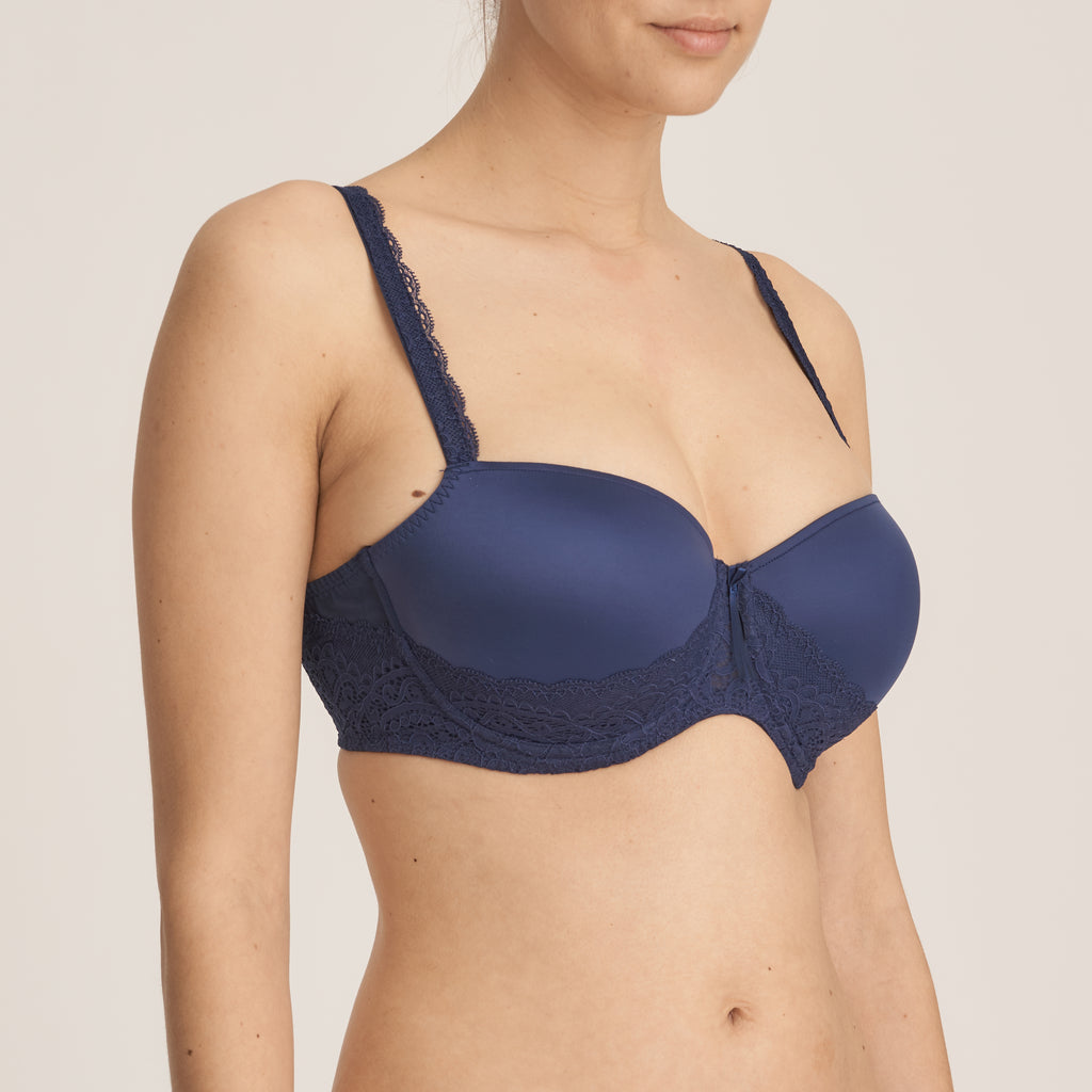 I DO Twist Balcony Bra in Sapphire Blue