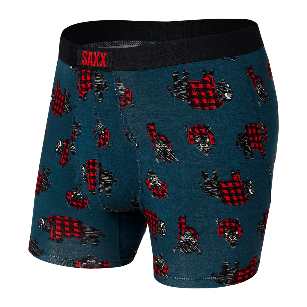 ULTRA Boxer Brief w/ Fly in Storm Blue Buffalo Check