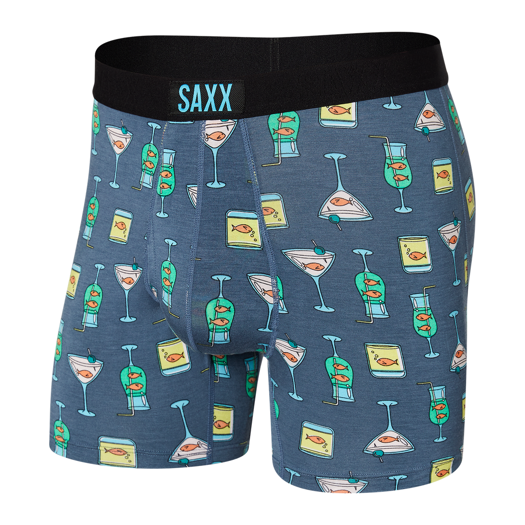 ULTRA Boxer Brief w/ Fly in Nautical Nightcap Blue