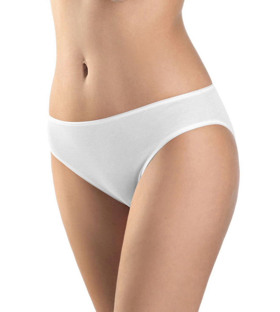 Cotton Seamless Hi-Cut Full Brief in White