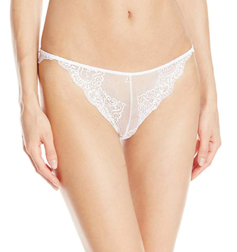 Missguided scallop lace thong in white