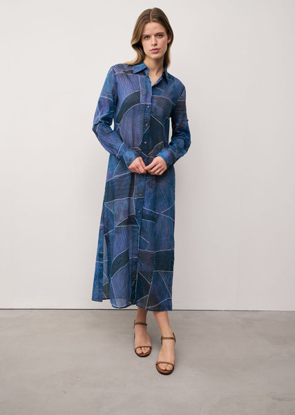 TAYA Maxi Shirt Dress in Navy