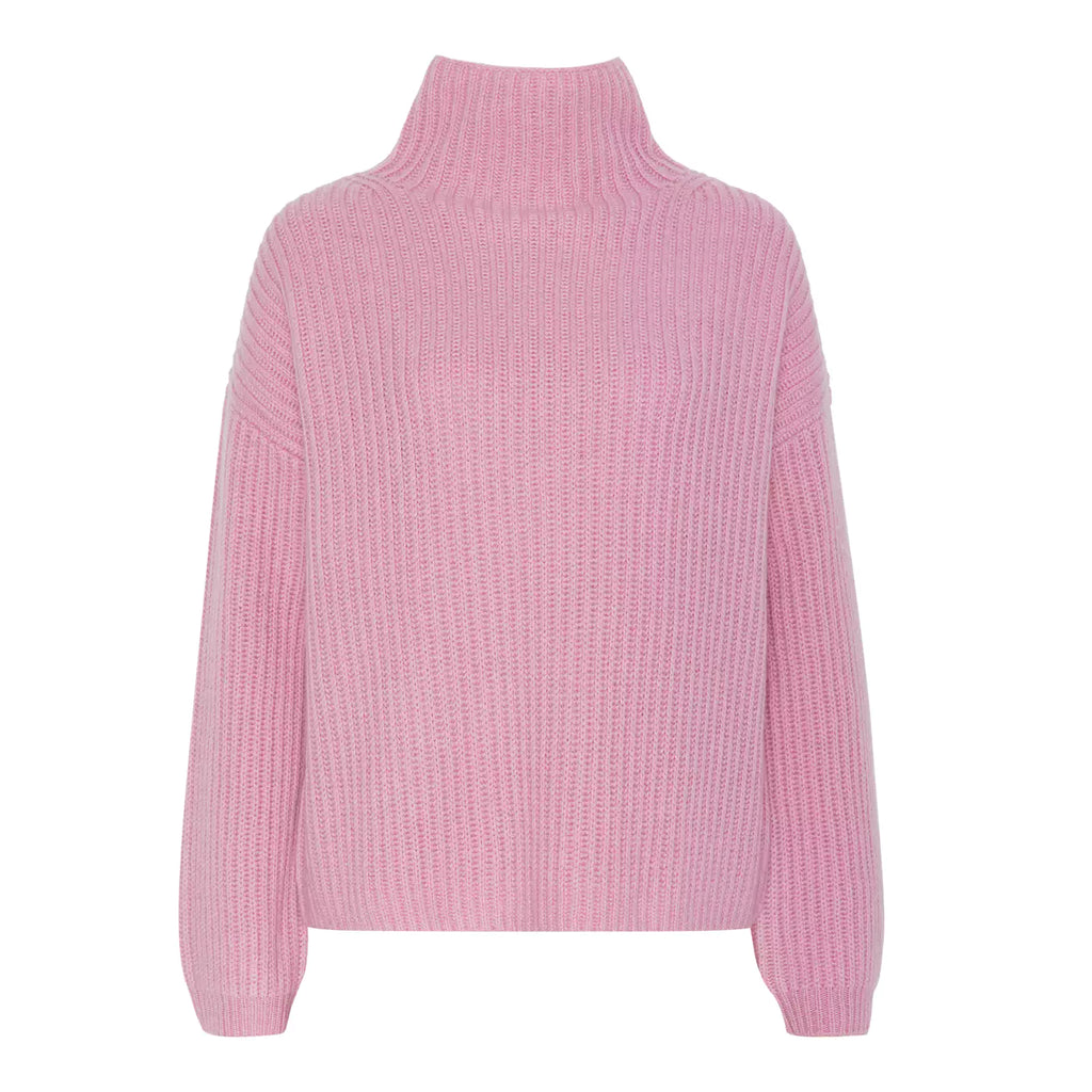 LONA Cashmere/Wool Turtleneck Sweater in Blush