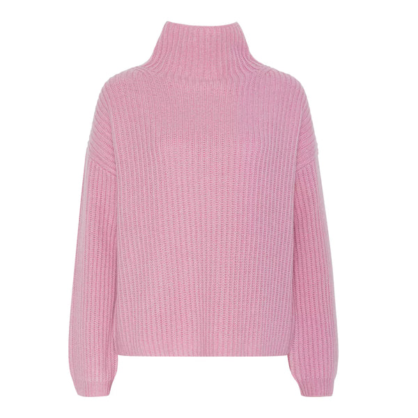 LONA Cashmere/Wool Turtleneck Sweater in Blush