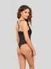 BASILICA Cinched Hook Front Teddy in Black