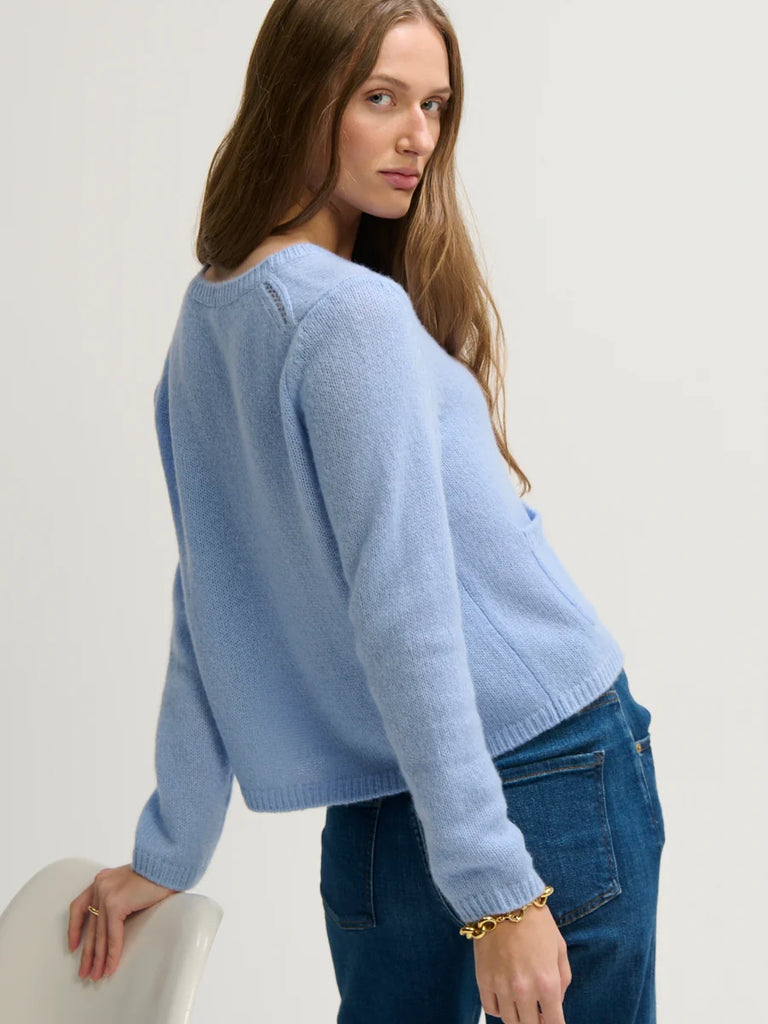 COCO Cashmere/Silk Cardigan in Tide