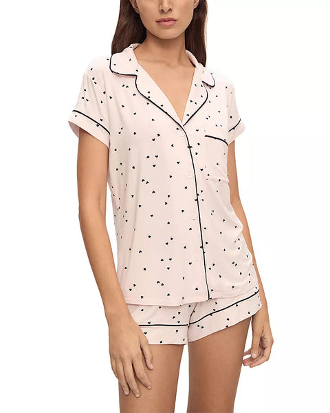 GISELE Short PJ Set in Little Heart Sorbet