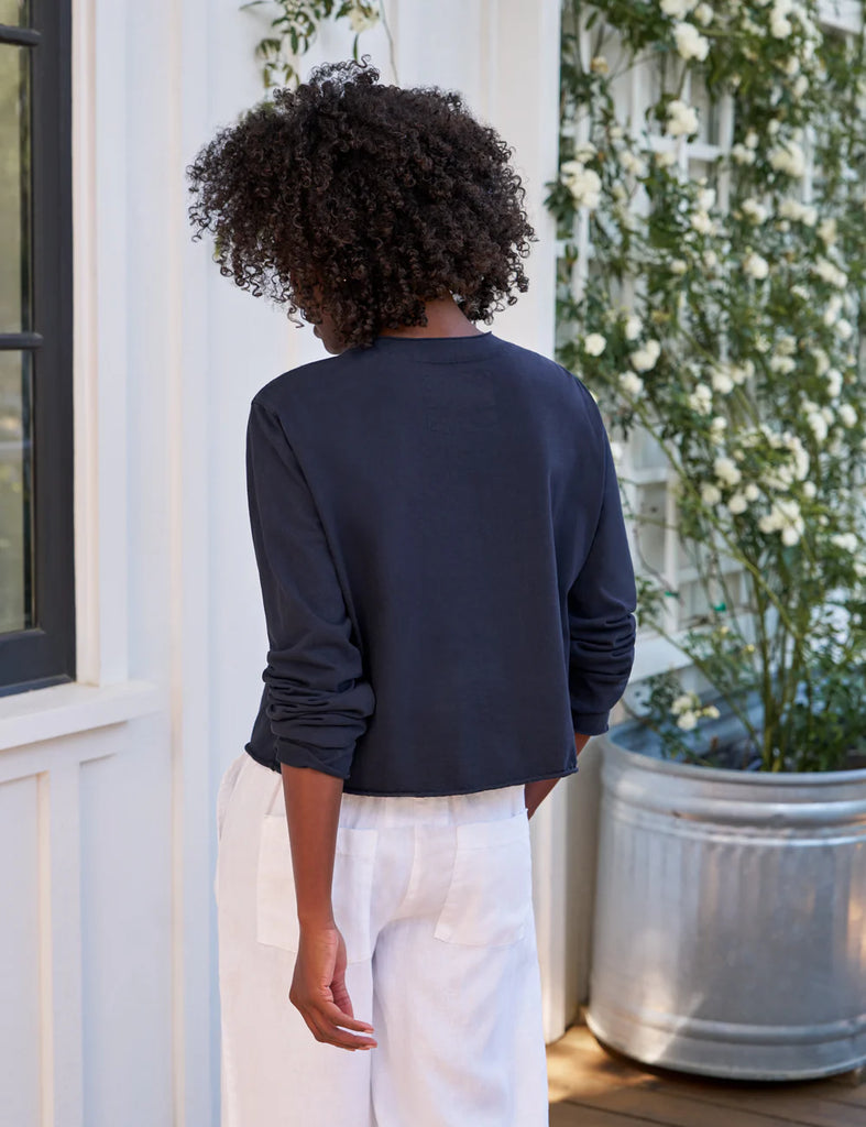 JACKIE Heritage Jersey Cardigan in Classic Navy
