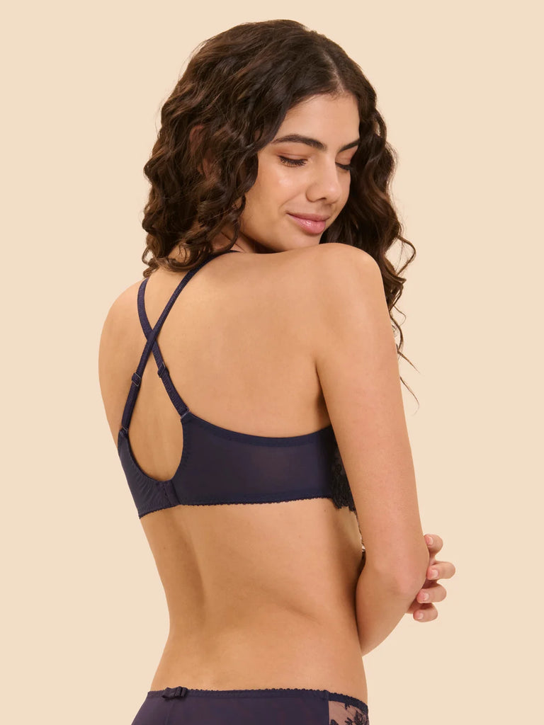 PASSION Full Coverage Plunge Bra in Midnight