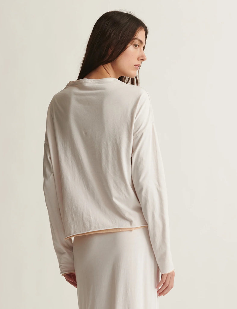 Double Layer Long Sleeve Tee in White