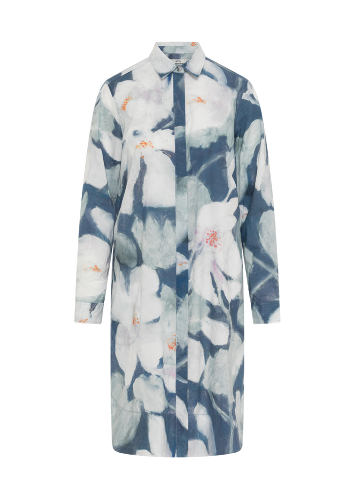 GRACIA NEW Long Sleeve Dress in Blue/White Floral
