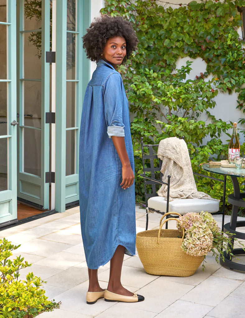 RORY Maxi Dress in Vintage Stonewashed Indigo