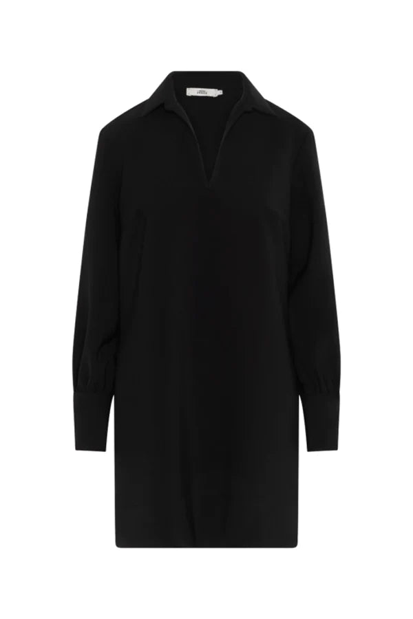 MAXI LA Long Sleeve Crepe Dress in Black