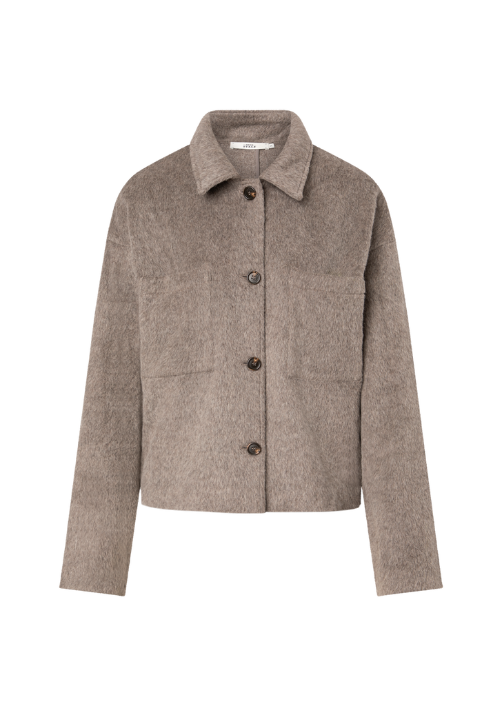 HAZEL Alpaca Blend Jacket in Mushroom