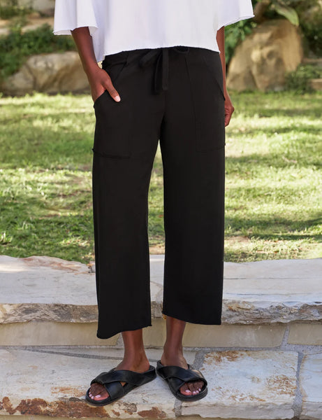 PENNY Patch Pocket Jersey Pants in Black