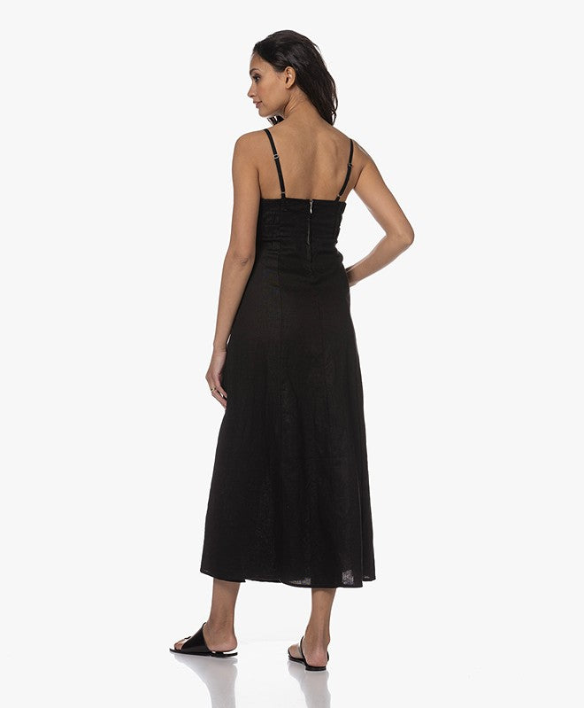 DARYL Linen Sleeveless Dress in Black