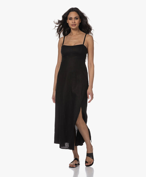 DARYL Linen Sleeveless Dress in Black