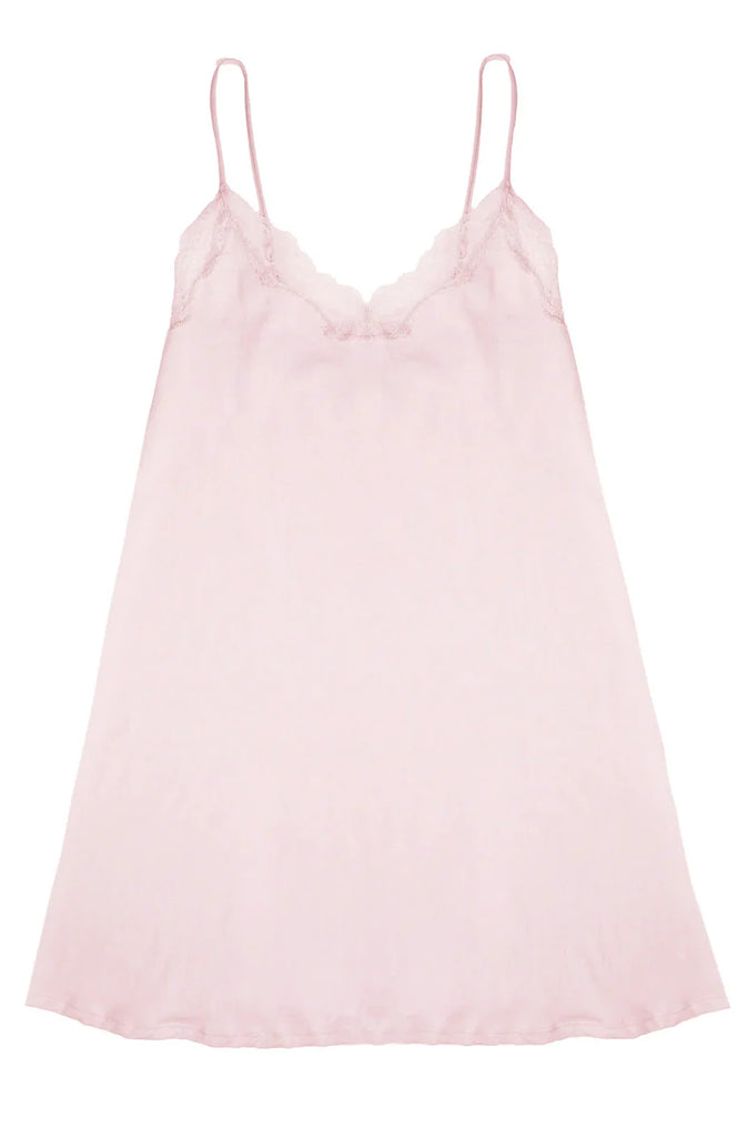 Organic Cotton Lace Trimmed Chemise in Cotton Candy