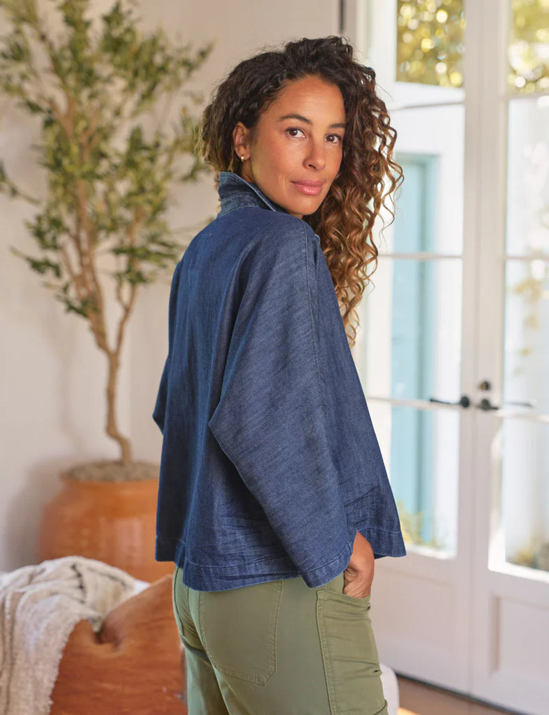 GABI Popover Denim Shirt in Vintage Dark Wash