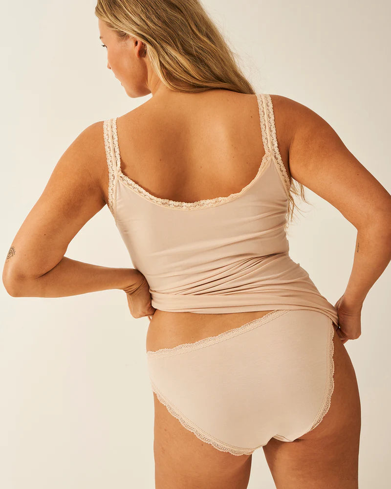 Lace Trim Cami in Sand