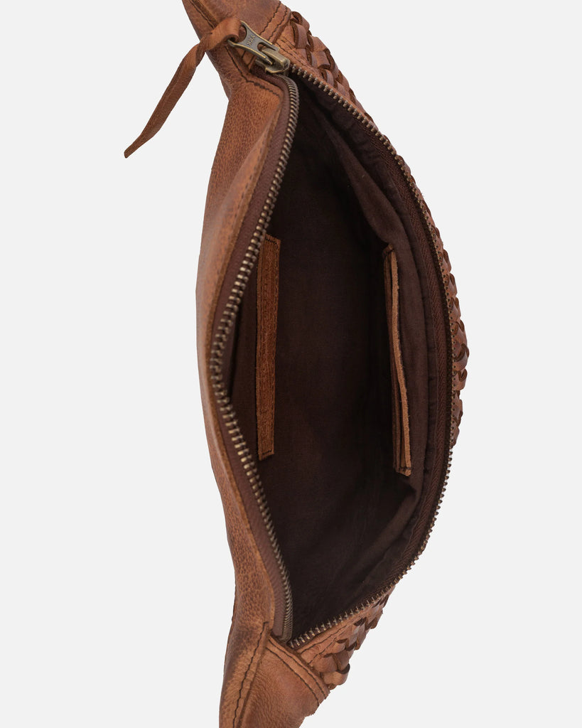 HANNA Woven Belt Bag in Brown
