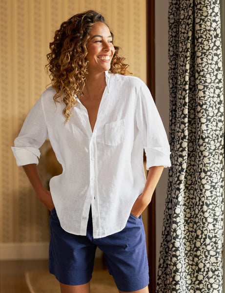 EILEEN Lightweight Linen Button Down in White