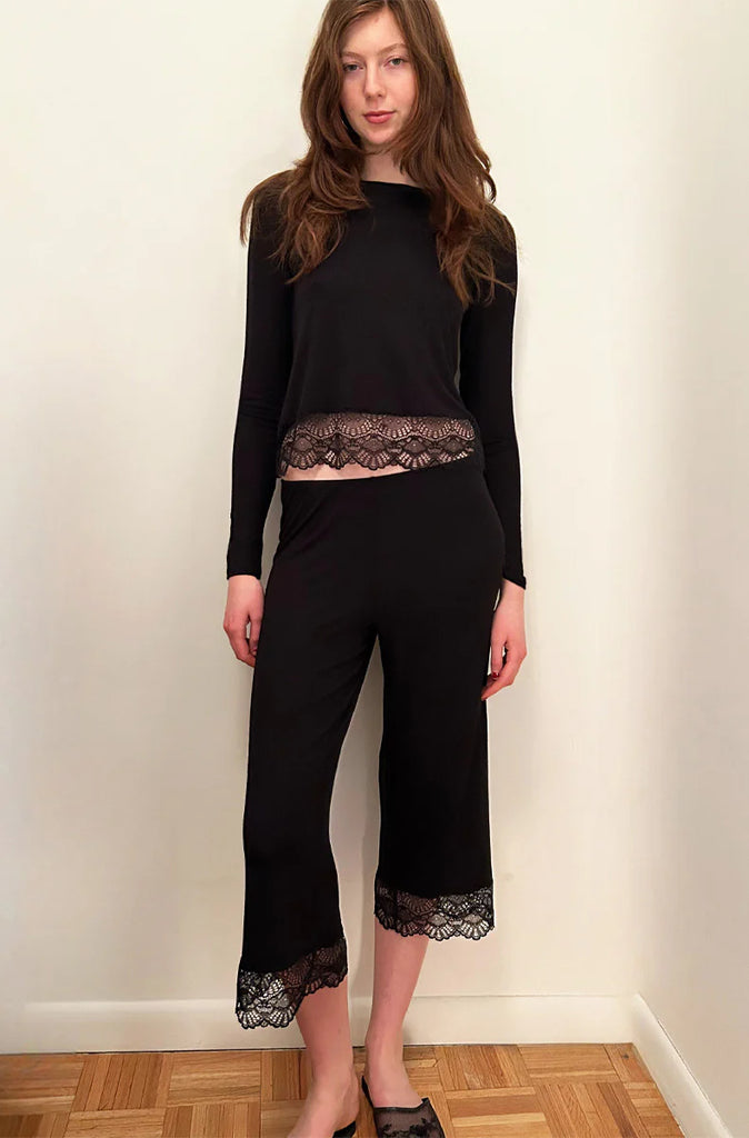 VENICE Long Sleeve & Crop Pant in Black