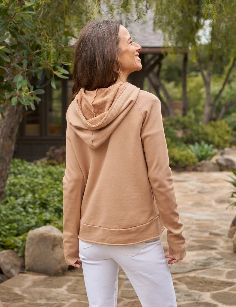 MELANIE Triple Fleece Hoodie in Camel