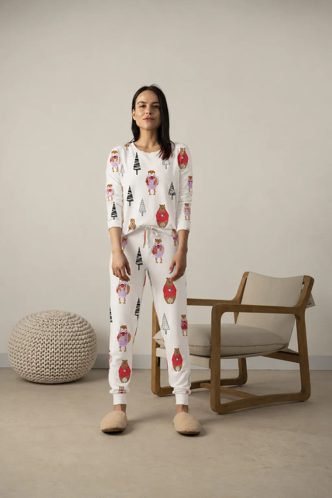 COZY Long PJ Set in Winter Creatures