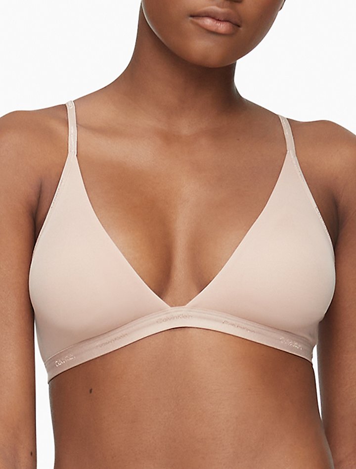 Calvin Klein Plus Size Form To Body unlined bralette with tonal logo in  stone