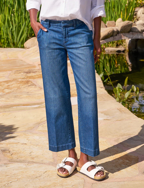 WESTPORT Wide Leg Chino in Washed Blue