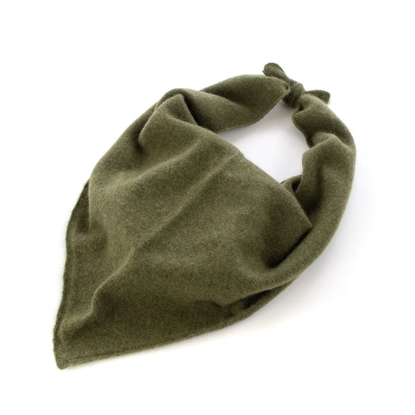 Cashmere Handkerchief Scarf in Khaki