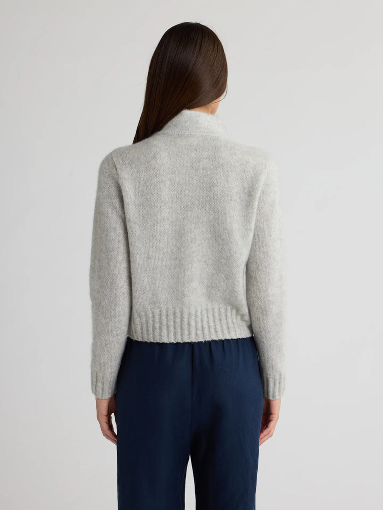 QUINCY Silk/Cashmere Sweater Jacket in Mist