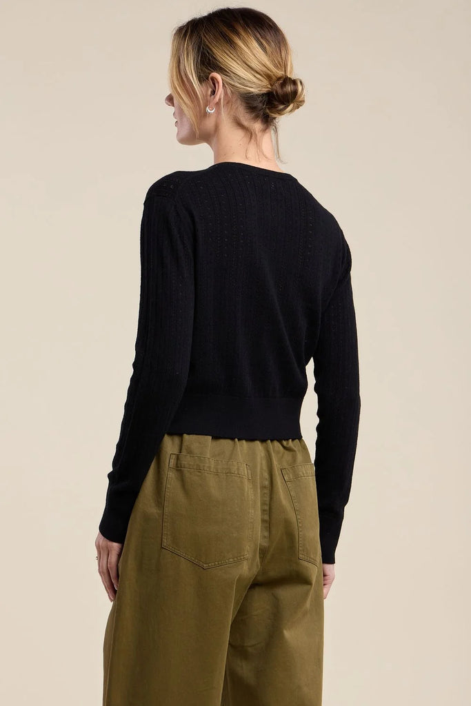 LAVINA Cotton/Cashmere Cardigan in Black