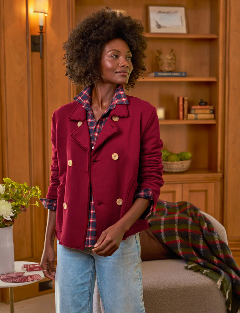 MINI BELFAST Crop Peacoat in Garnet