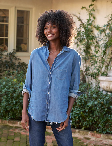 EILEEN Famous Denim Shirt in Vintage Stonewash Indigo