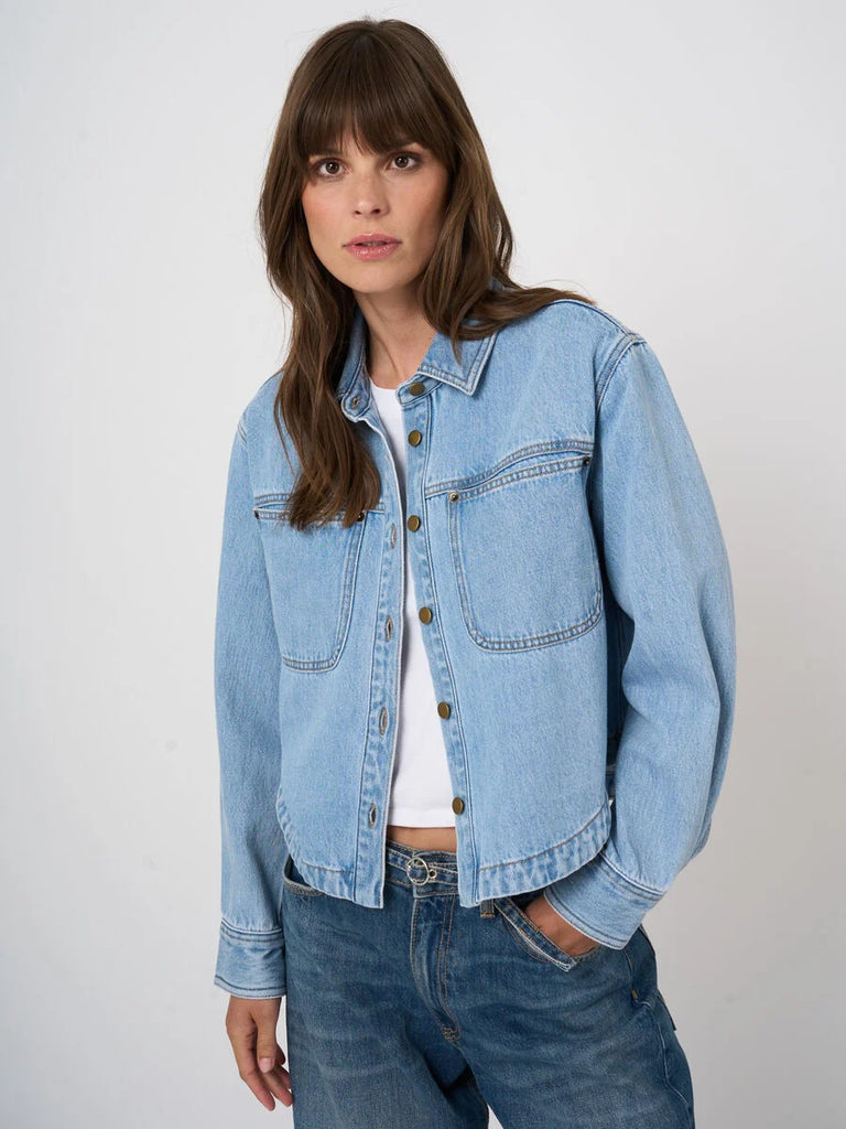 Denim Shacket in Blue