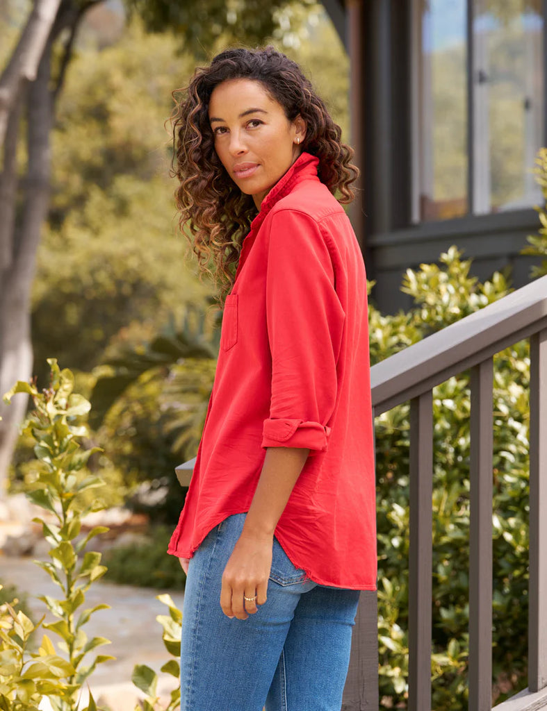 EILEEN Famous Denim Shirt in Crimson