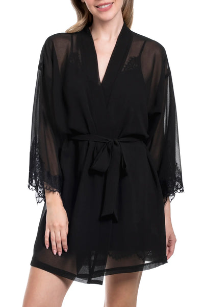 BRITNEY Chiffon Robe in Black