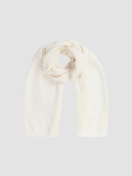 Cashmere Fine Knit Scarf in Cream